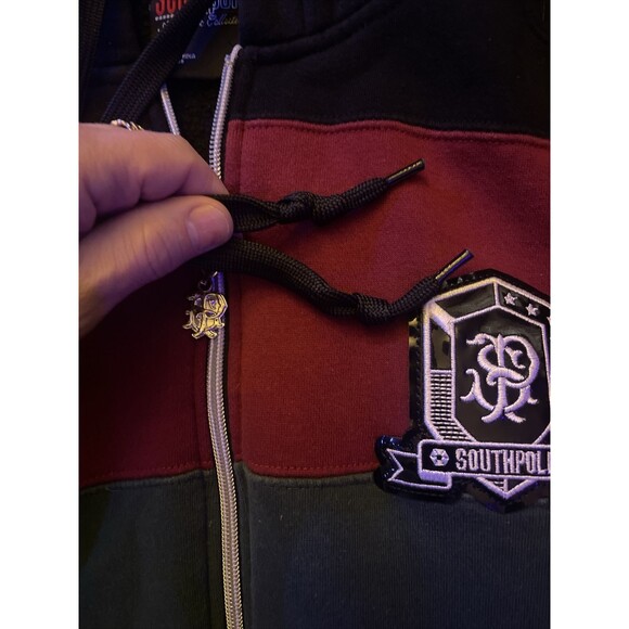 Vintage South Pole Hoodie Sweatshirt Medium Mens Full Zip Authentic Collection - Picture 6 of 12